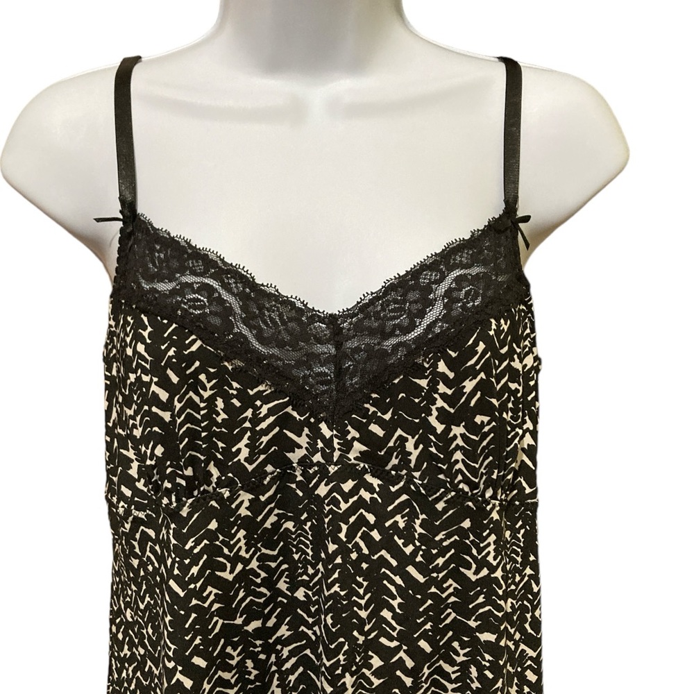 Marlyn Monroe Intimate strap dress, silk slip, chemis black and cream, L